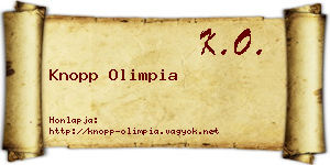 Knopp Olimpia névjegykártya